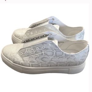 Very Volatile White/Silver Snakeskin sneakers